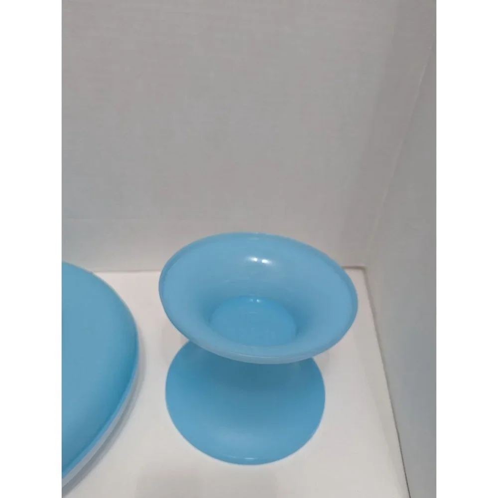 VTG Tupperware Serve it all‎ Keeper Multi use cake dip appetizer plastic aqua *